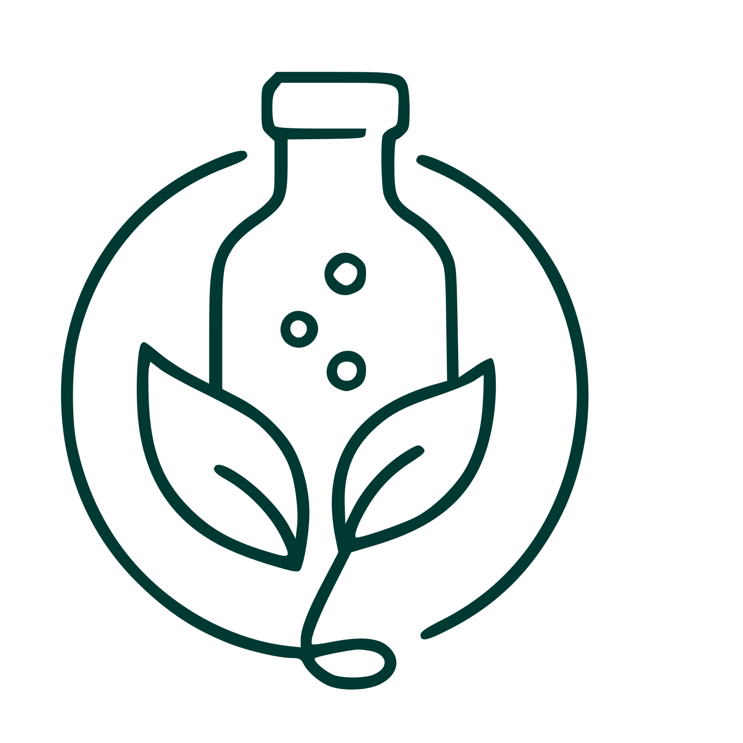 Kombucha Bottle Plant Logo #003932