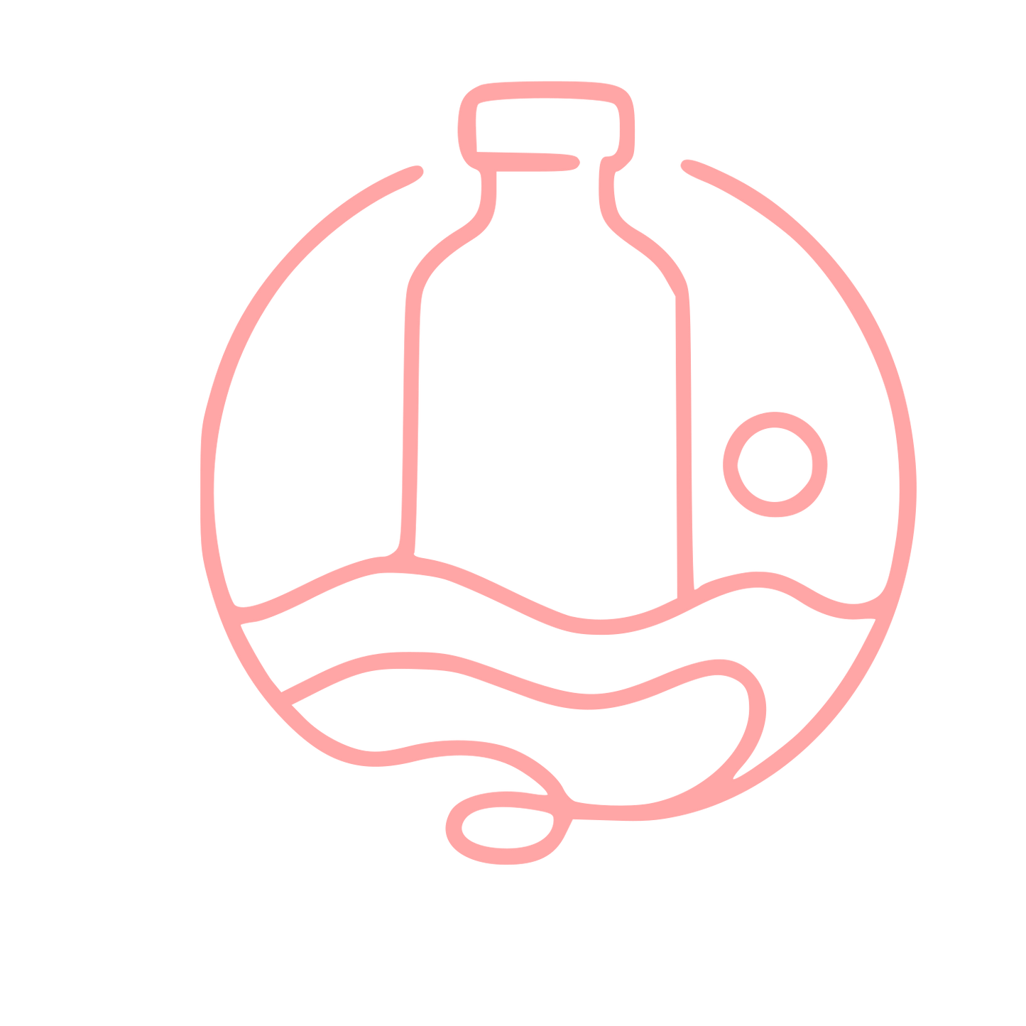 Monoline Bottle Ocean Logo #ffa6a6