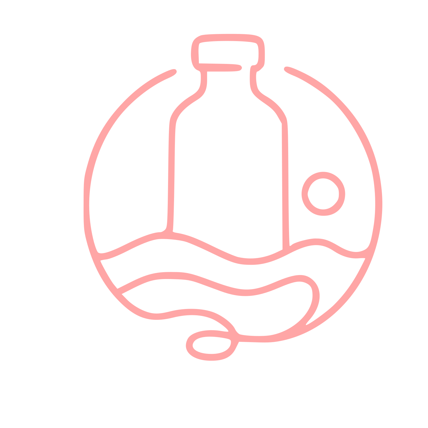 Monoline Bottle Ocean Logo #ffa6a6