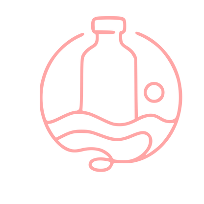 Monoline Bottle Ocean Logo #ffa6a6