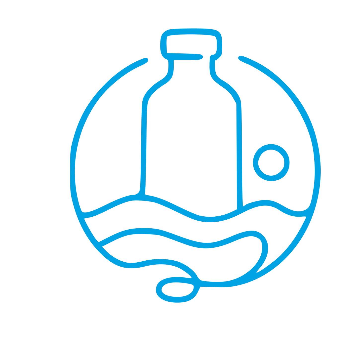 Monoline Bottle Ocean Logo #00a3e4