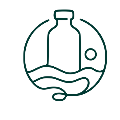 Monoline Bottle Ocean Logo #003932