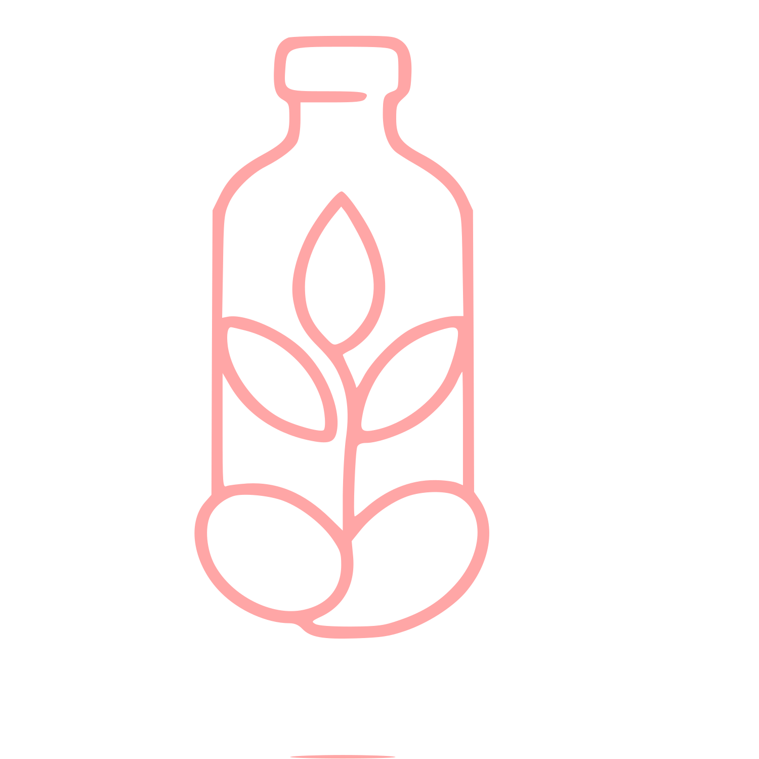 Kombucha Bottle Plant Logo #ffa6a6