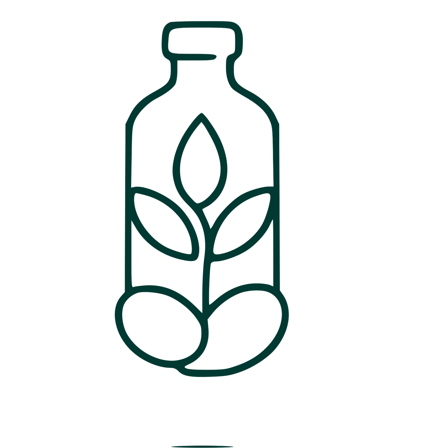 Kombucha Bottle Plant Logo #003932