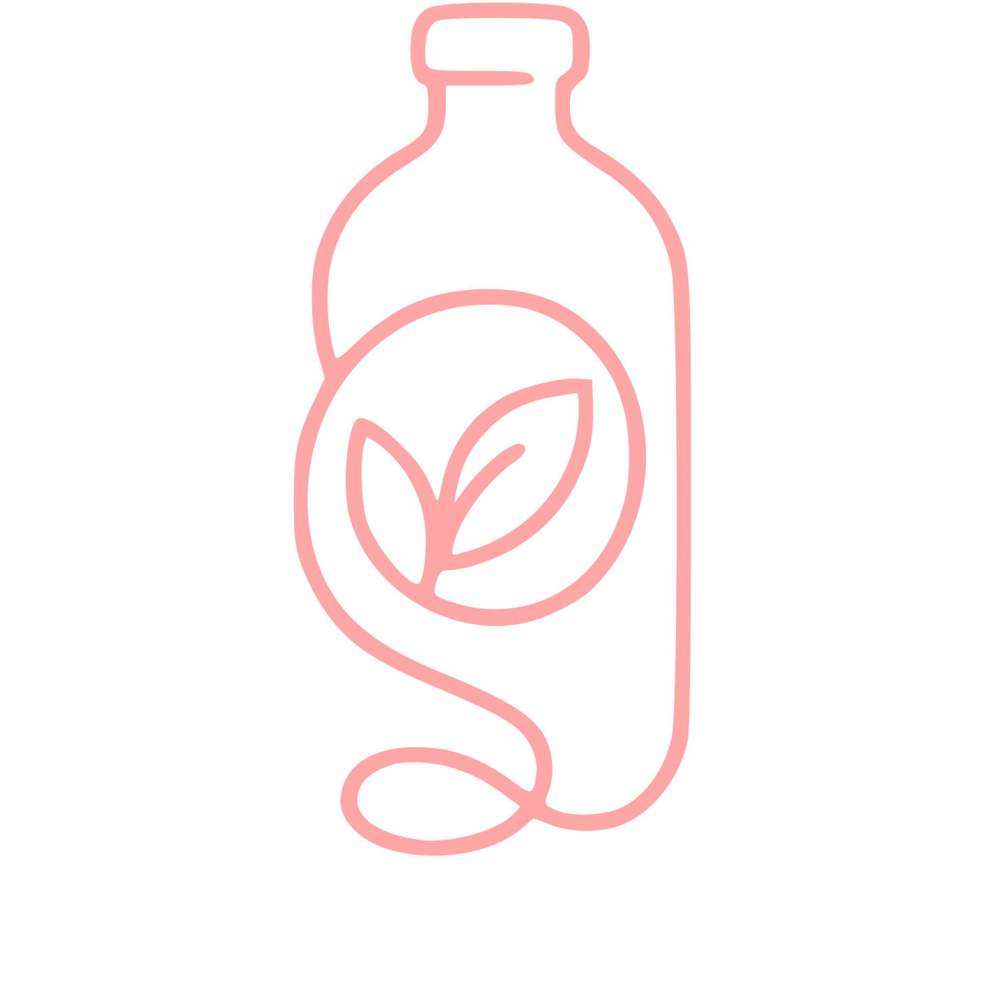 Kombucha Bottle Leaf Logo #ffa6a6