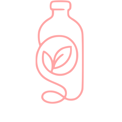 Kombucha Bottle Leaf Logo #ffa6a6