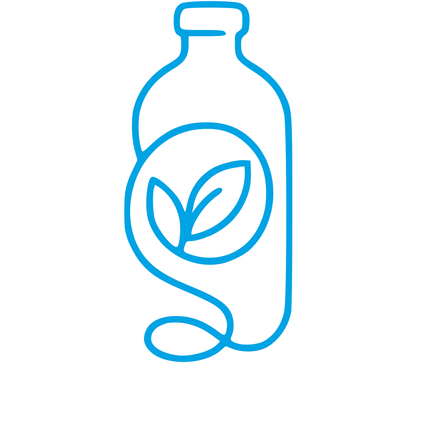 Kombucha Bottle Leaf Logo #00a3e4