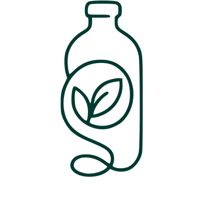 Kombucha Bottle Leaf Logo #003932