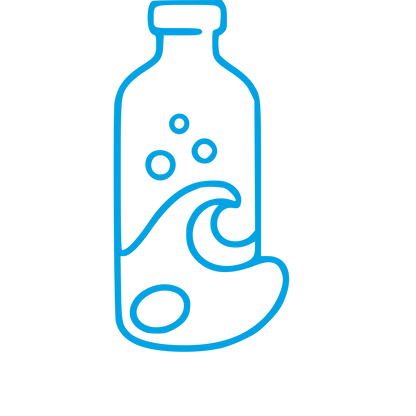 Kombucha Bottle Wave Logo #00a3e4