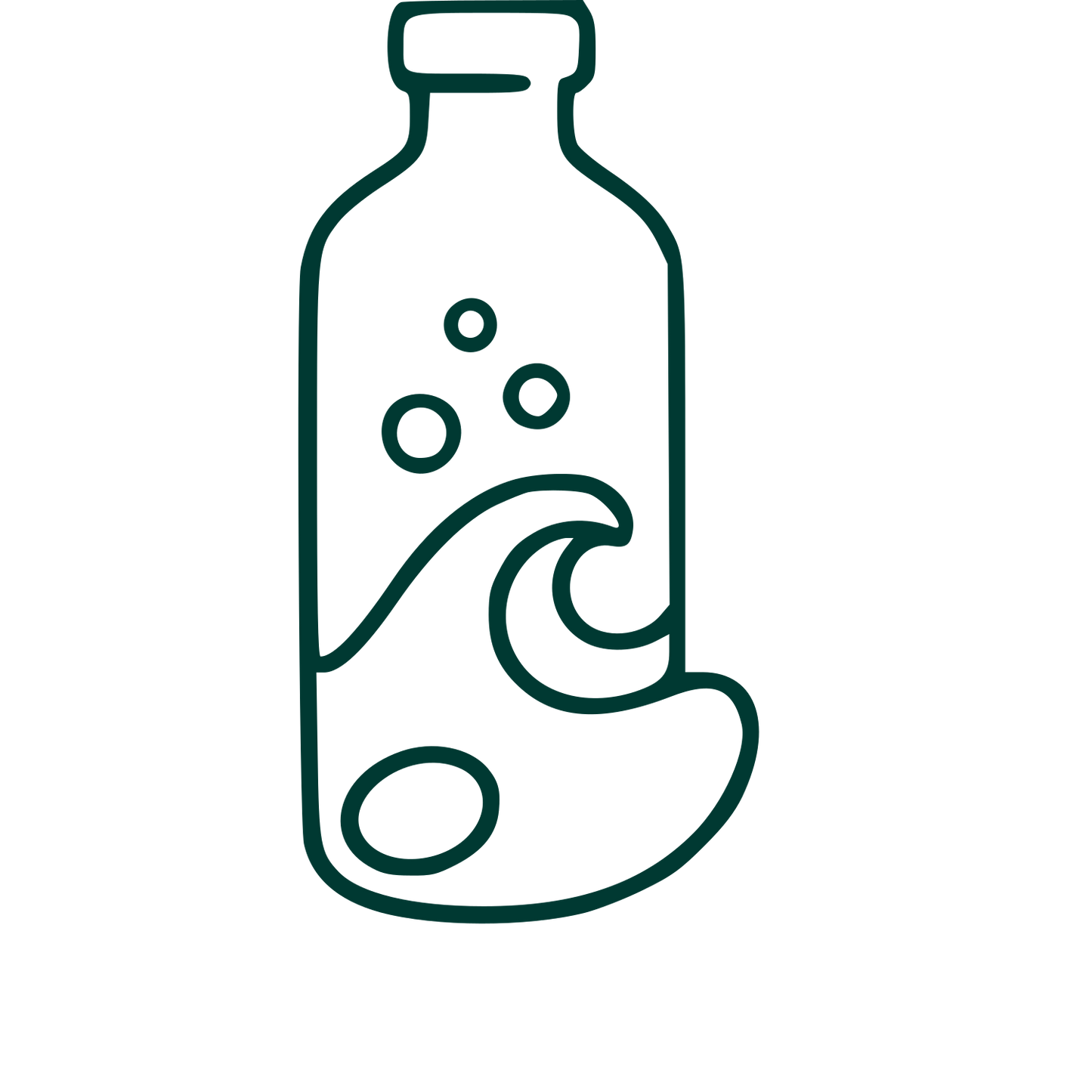 Kombucha Bottle Wave Logo #003932