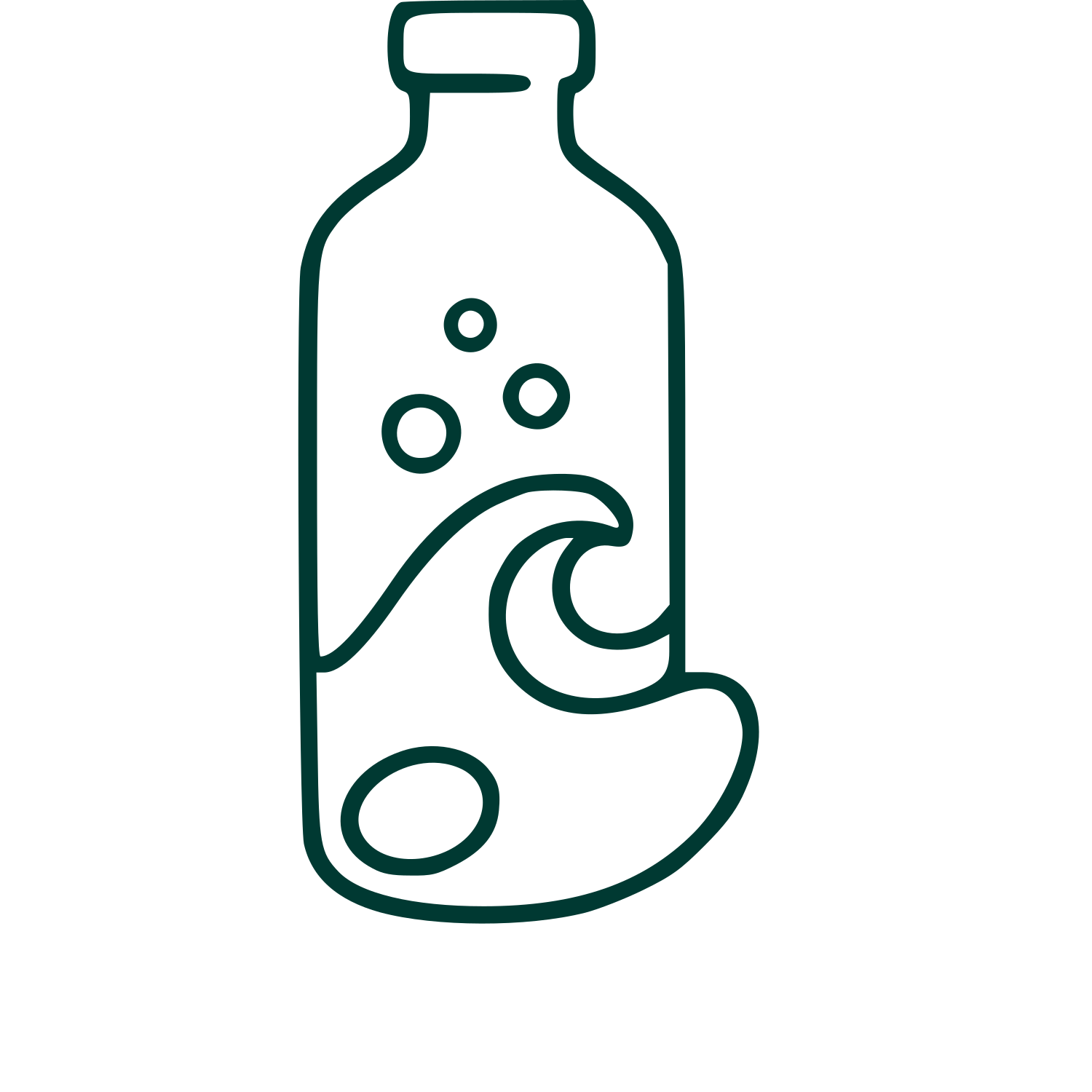 Kombucha Bottle Wave Logo #003932