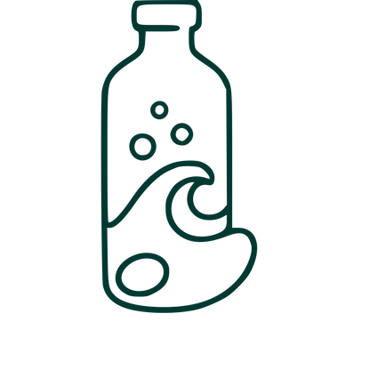 Kombucha Bottle Wave Logo #003932