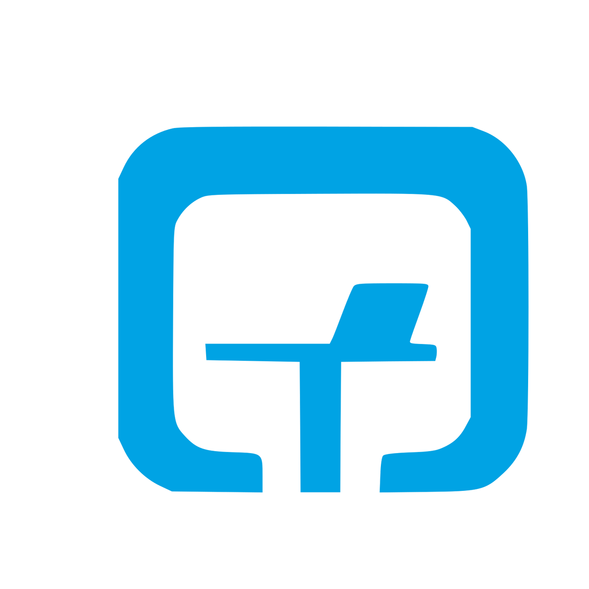 Standing Desk Negative Space Logo #00a3e4