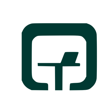 Standing Desk Negative Space Logo #003932