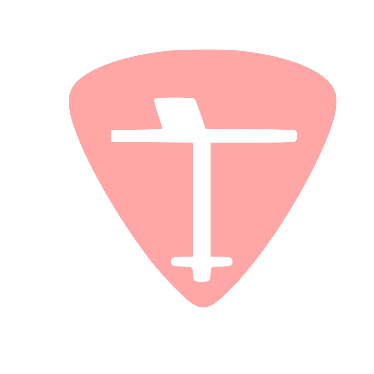 Guitar Pick Desk Logo #ffa6a6