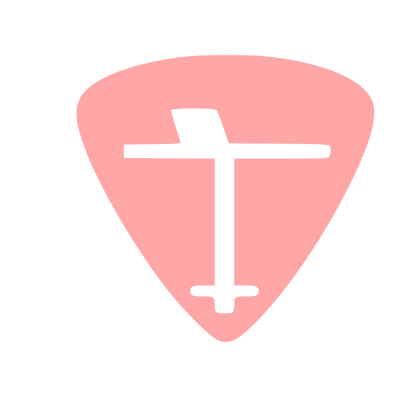 Guitar Pick Desk Logo #ffa6a6