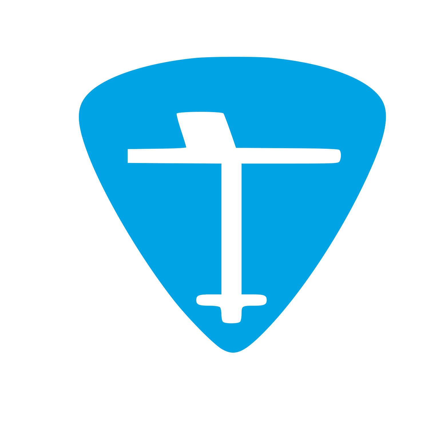 Guitar Pick Desk Logo #00a3e4