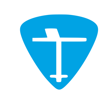 Guitar Pick Desk Logo #00a3e4