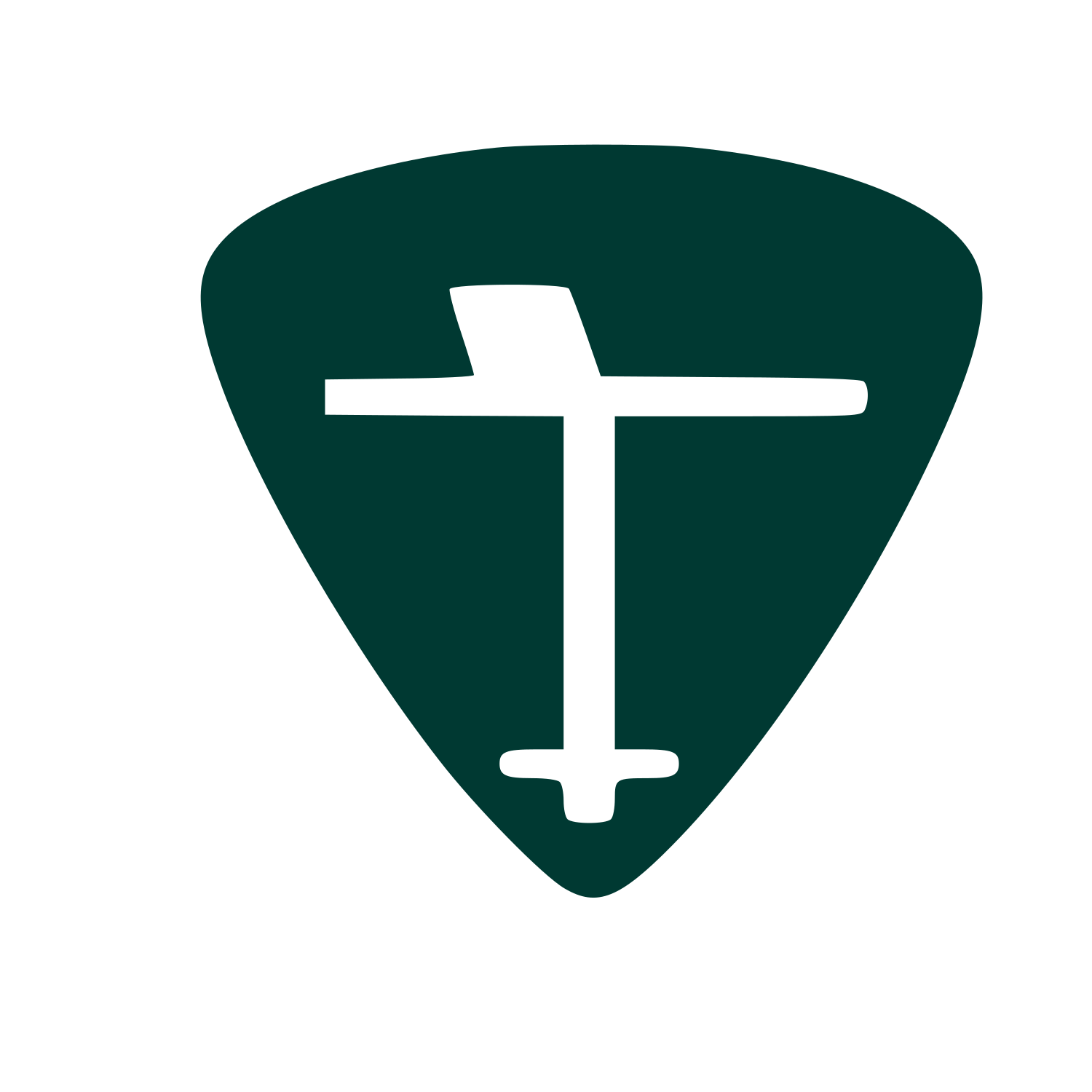 Guitar Pick Desk Logo #003932