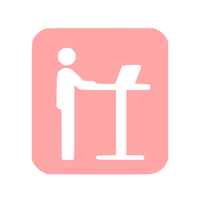 Standing Desk Worker Logo #ffa6a6