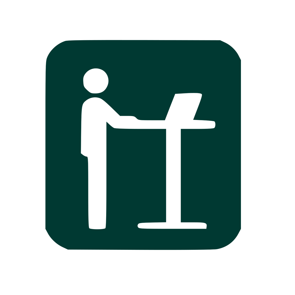 Standing Desk Worker Logo #003932