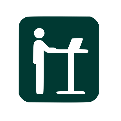 Standing Desk Worker Logo #003932