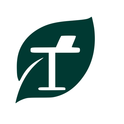 Cross Leaf Negative Space Logo #003932