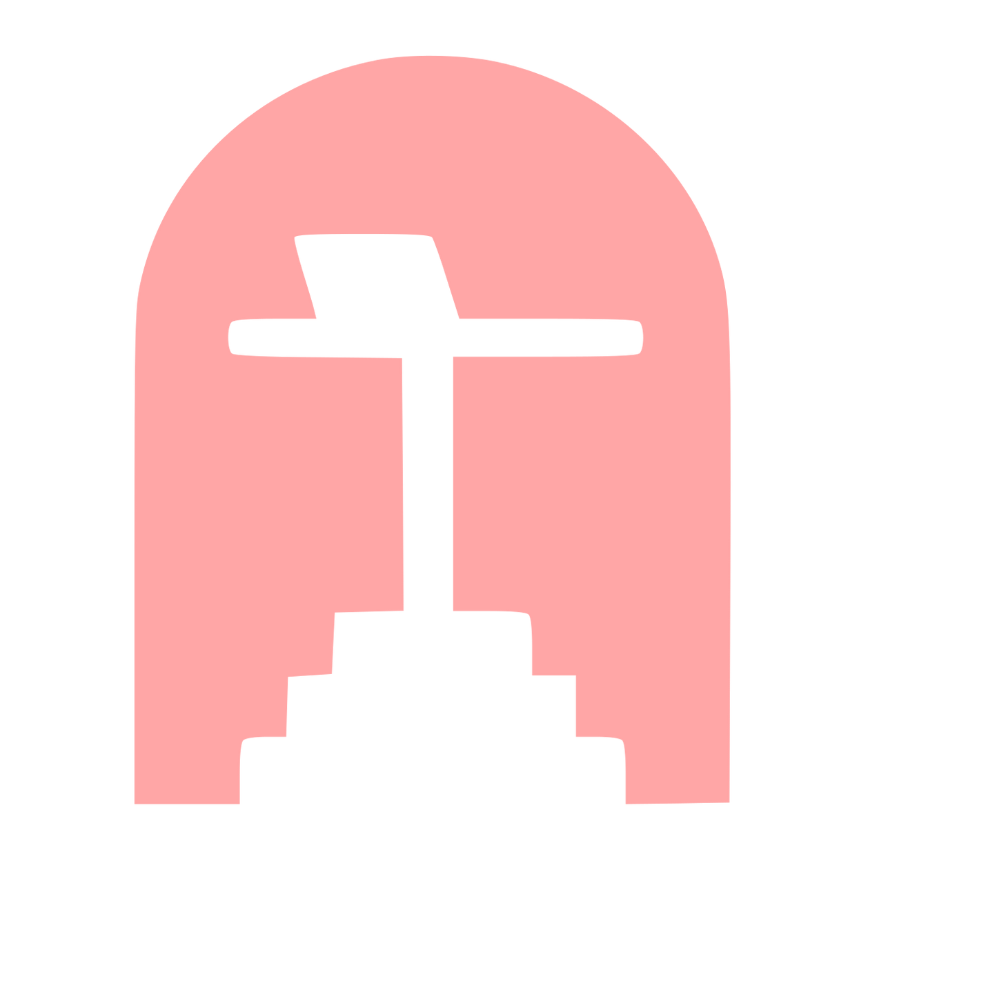Arch Cross Negative Space Logo #ffa6a6