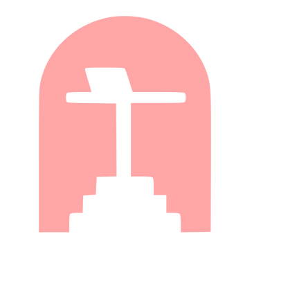 Arch Cross Negative Space Logo #ffa6a6