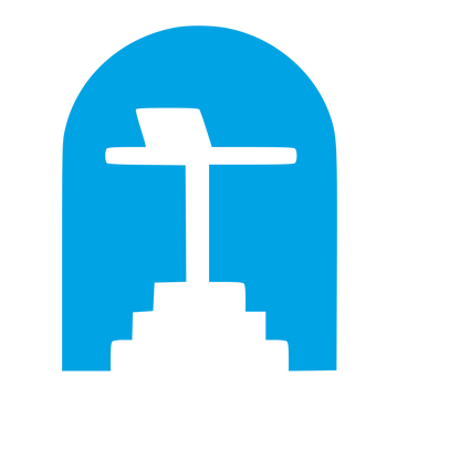 Arch Cross Negative Space Logo #00a3e4