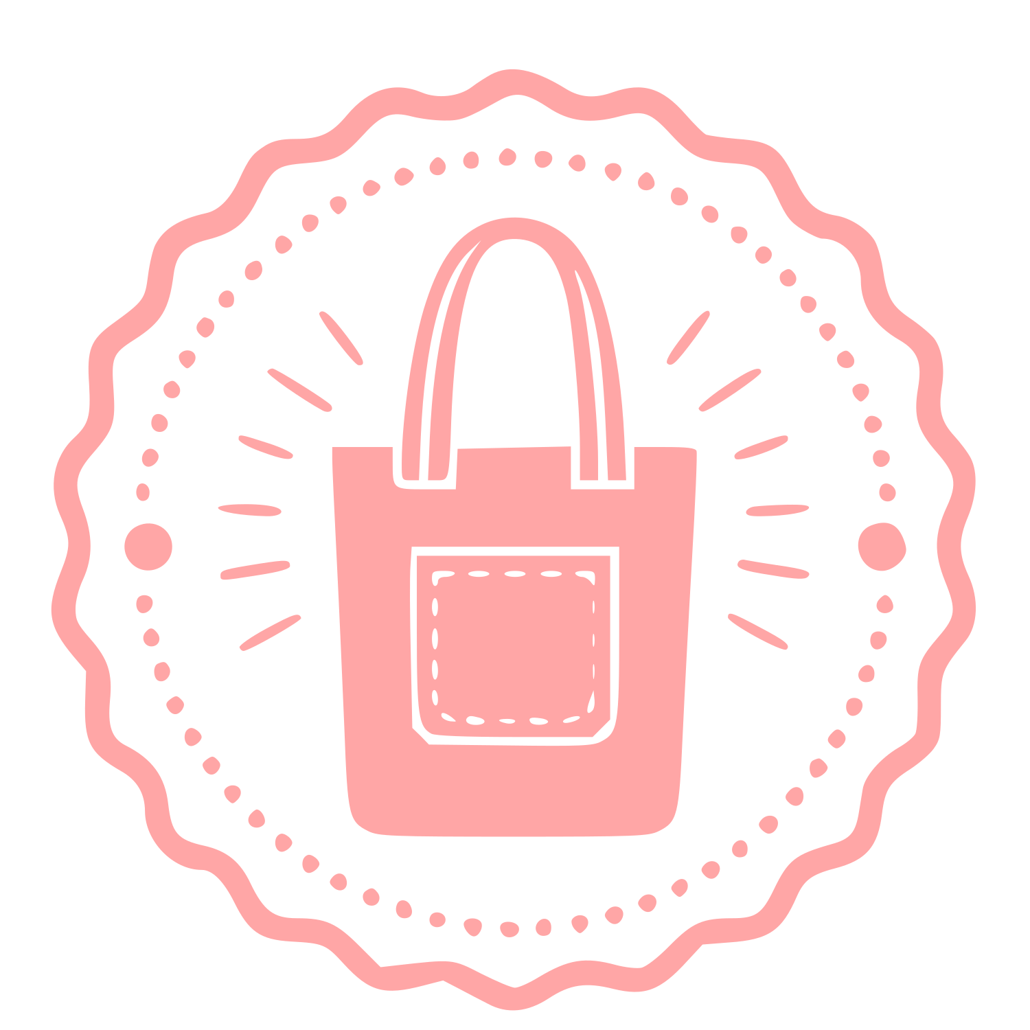 Tote Bag Stamp Badge Logo #ffa6a6