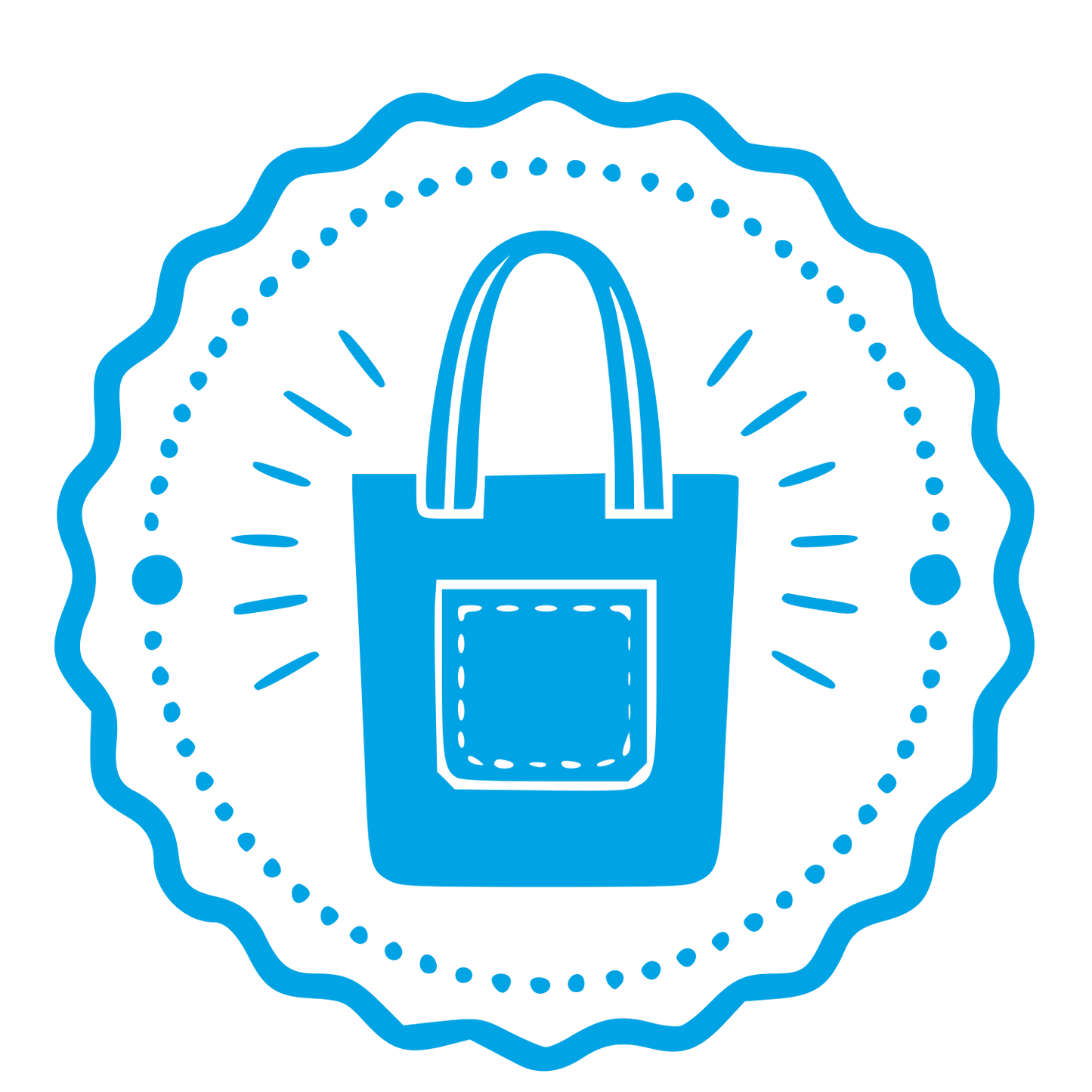 Tote Bag Stamp Badge Logo #00a3e4