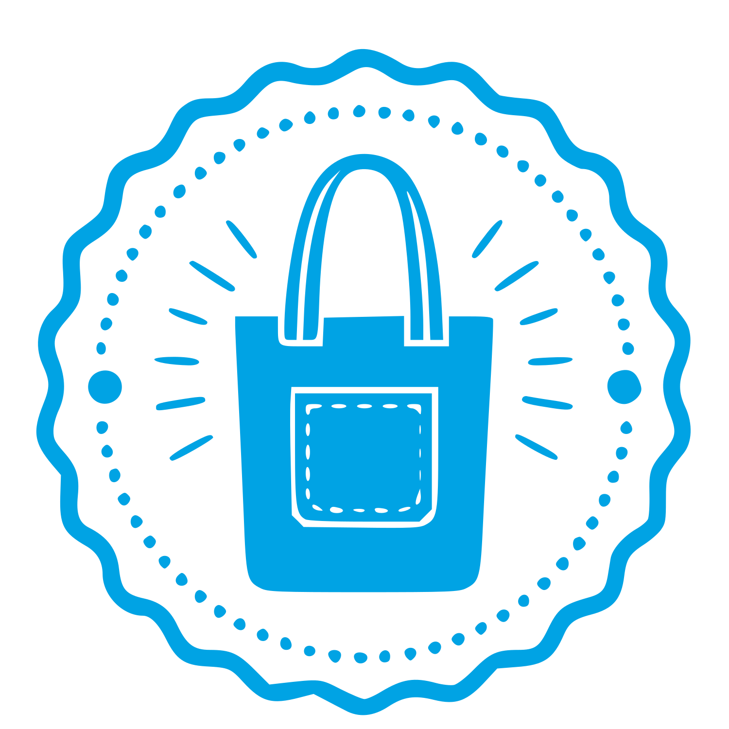Tote Bag Stamp Badge Logo #00a3e4