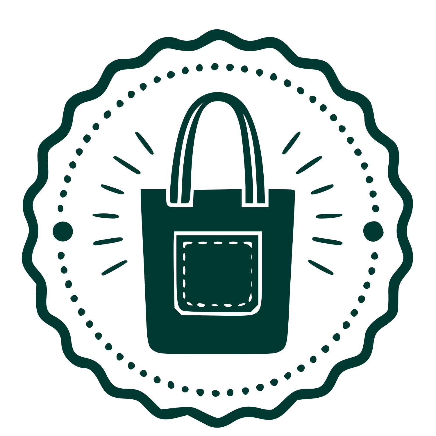 Tote Bag Stamp Badge Logo #003932