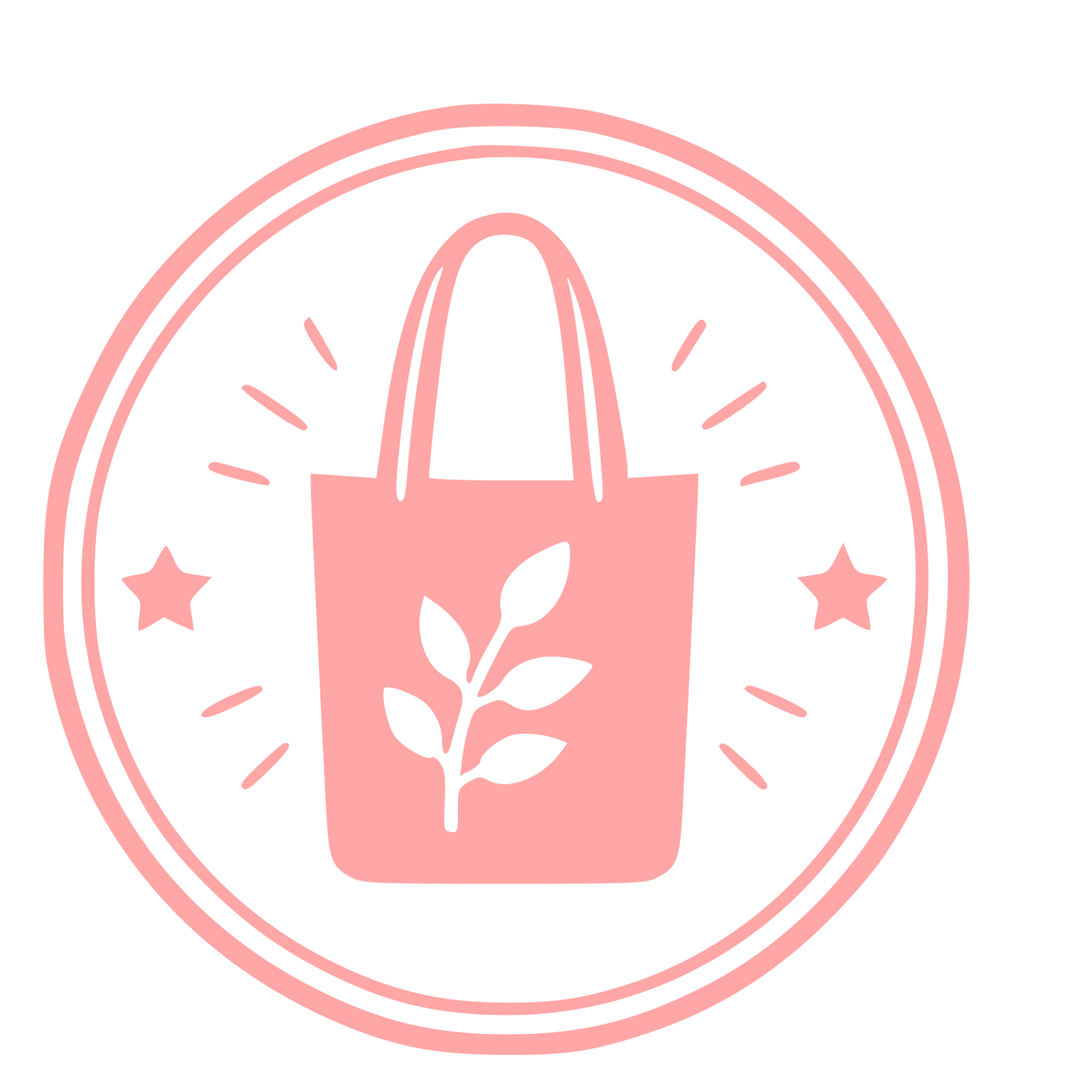 Tote Bag Plant Badge Logo #ffa6a6