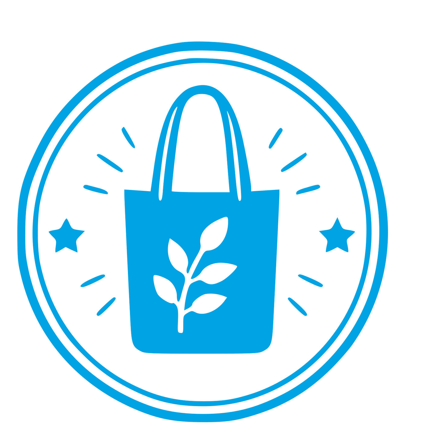 Tote Bag Plant Badge Logo #00a3e4