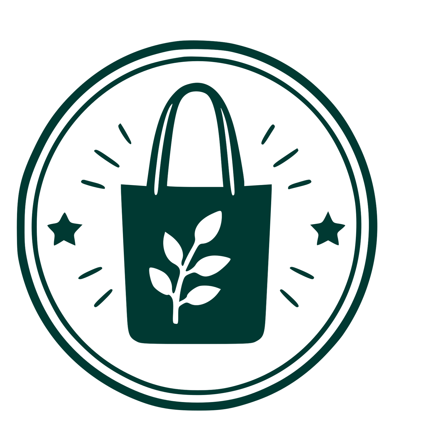 Tote Bag Plant Badge Logo #003932