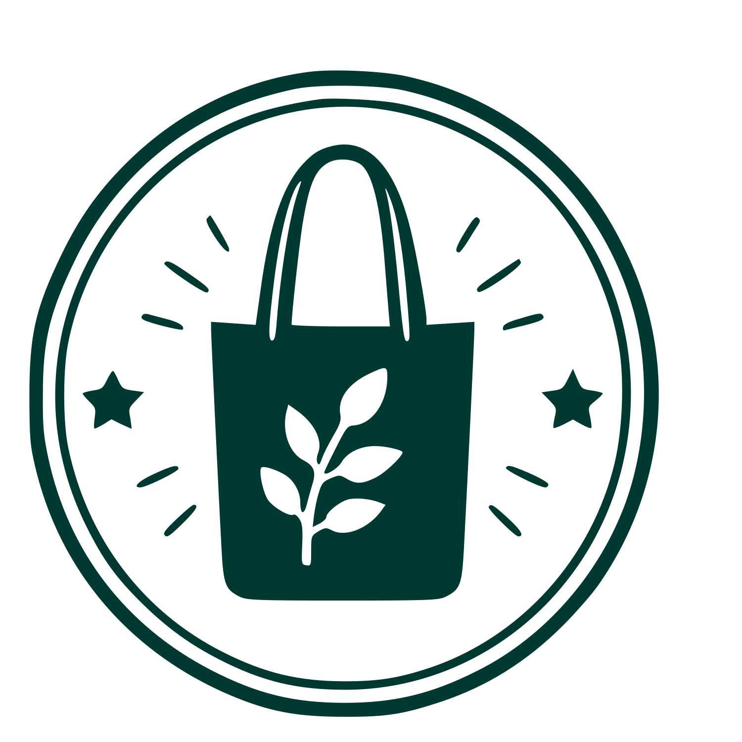 Tote Bag Plant Badge Logo #003932