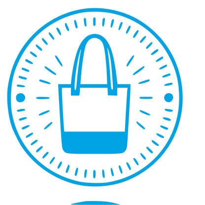 Tote Bag Stamp Badge Logo #00a3e4