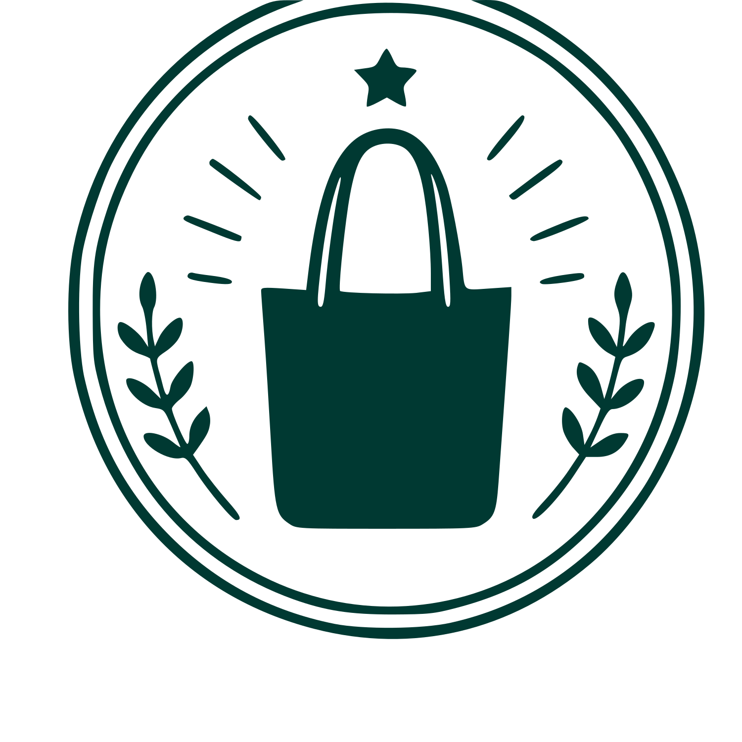 Tote Bag Stamp Badge Logo #003932
