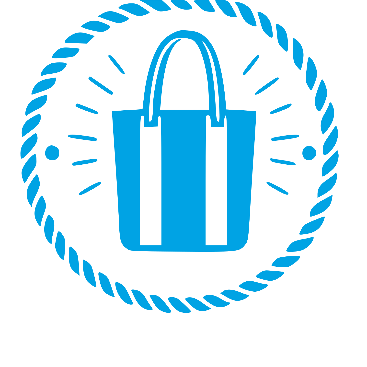 Tote Bag Stamp Badge Logo #00a3e4