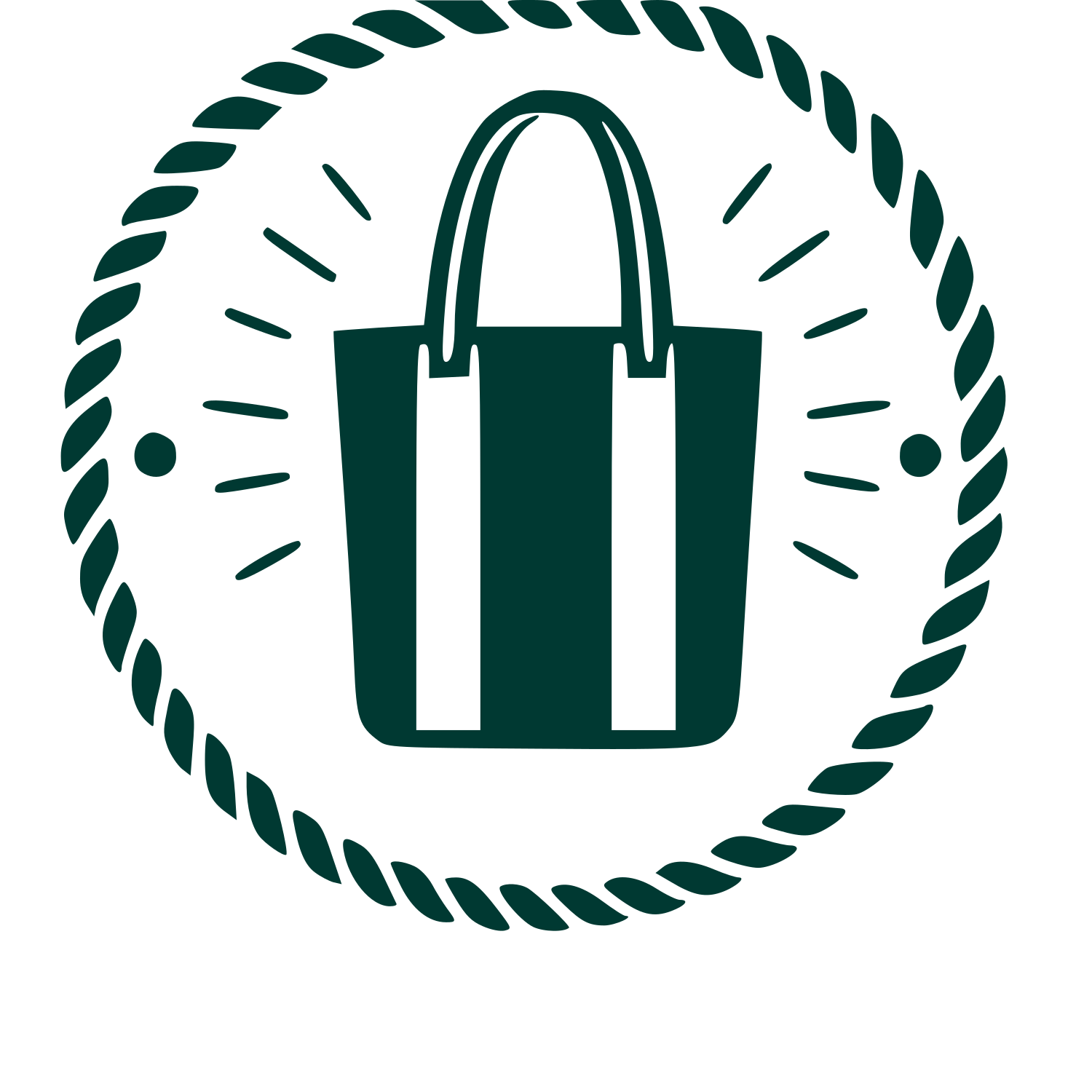 Tote Bag Stamp Badge Logo #003932