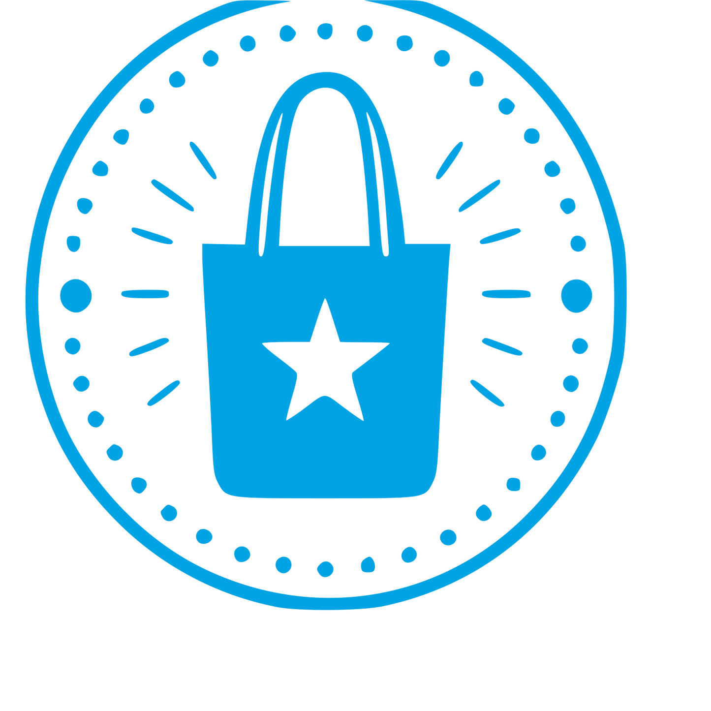 Tote Bag Stamp Badge Logo #00a3e4