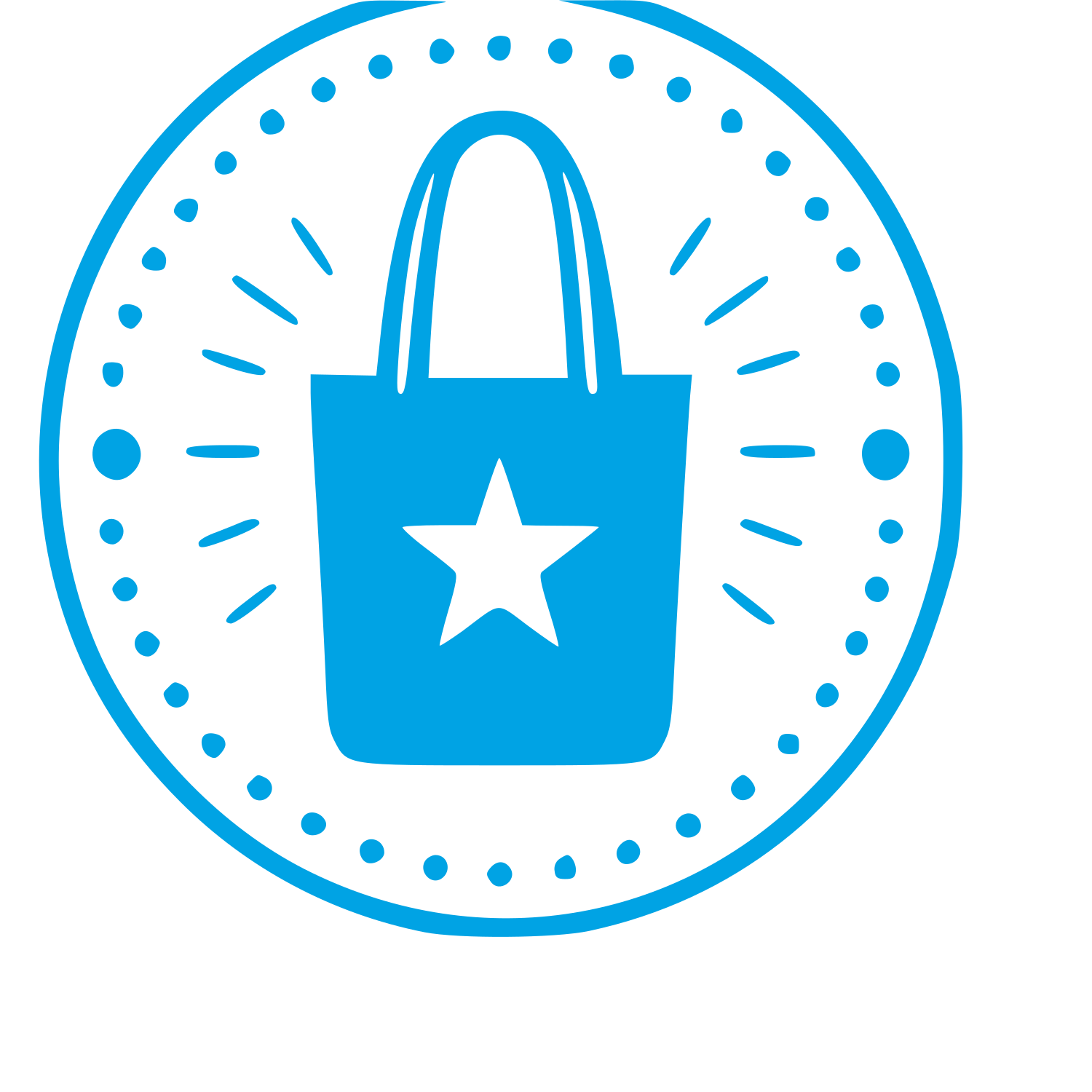 Tote Bag Stamp Badge Logo #00a3e4