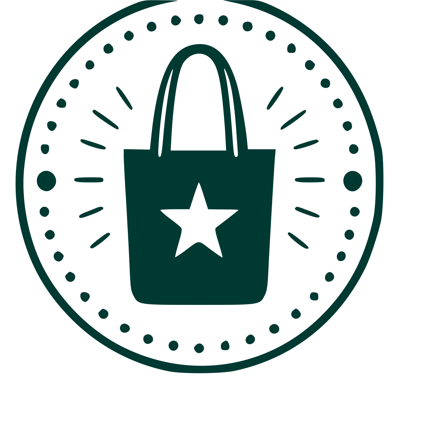 Tote Bag Stamp Badge Logo #003932