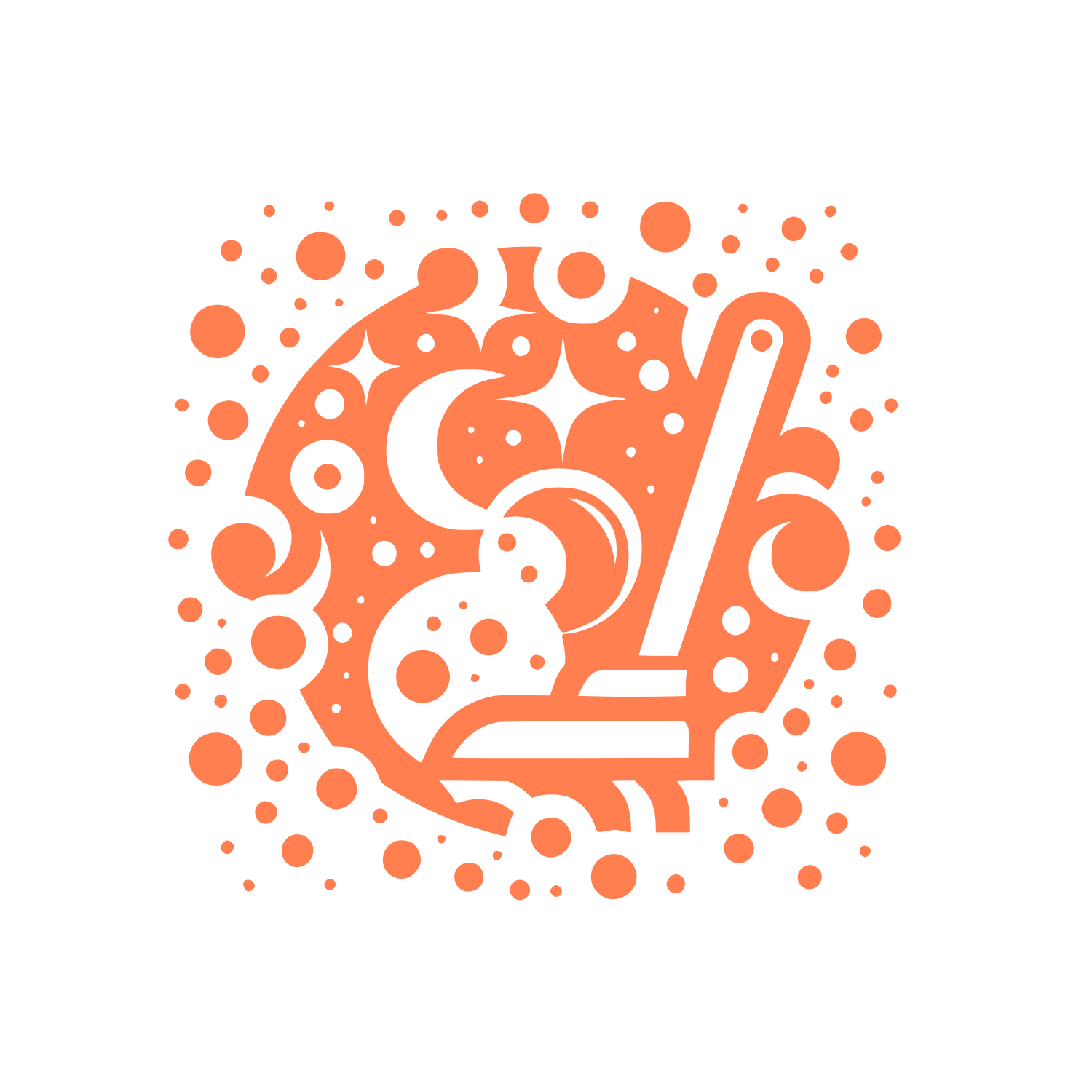 Bubble Pattern Logo #FF7F50