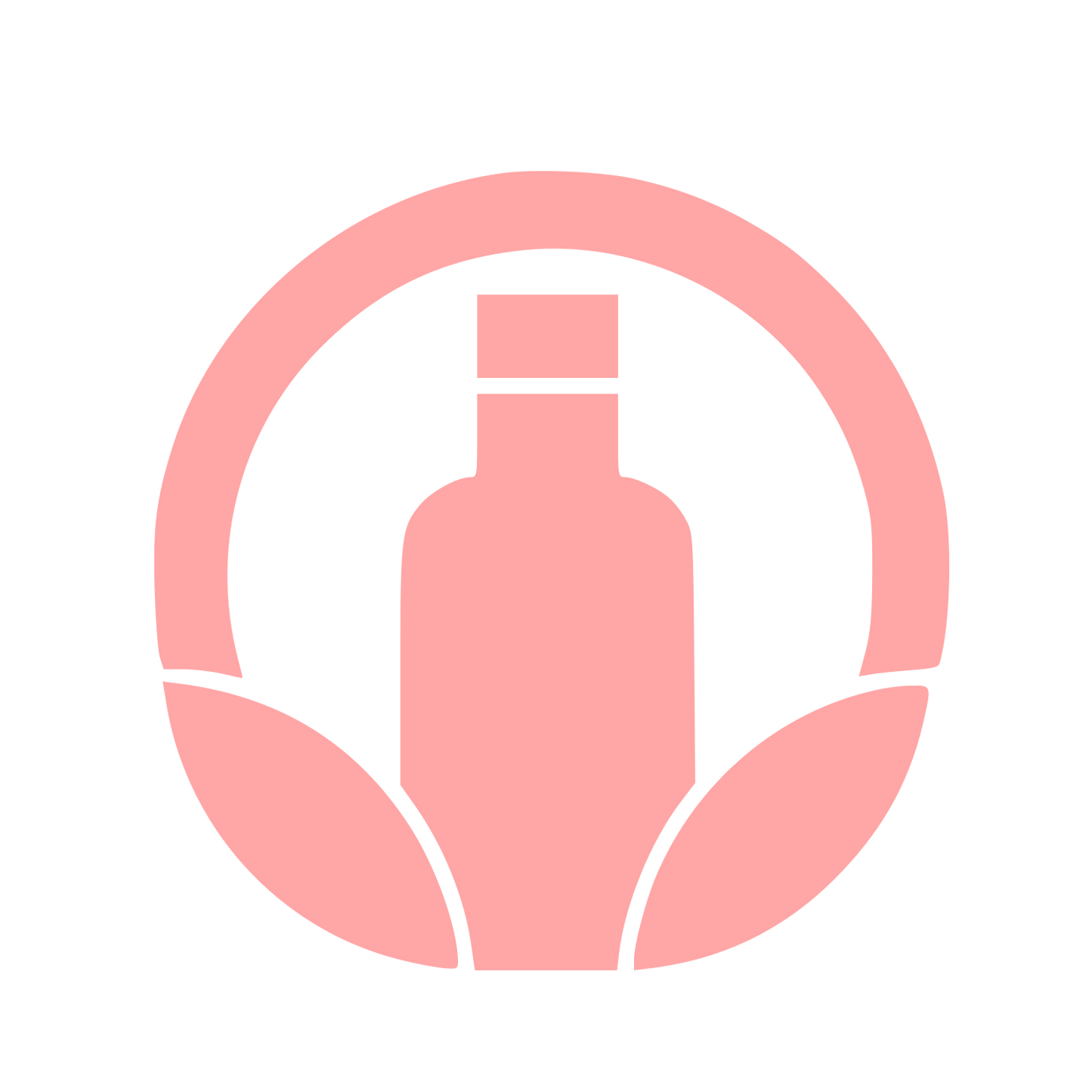 Bottle Leaf Circle Logo #ffa6a6