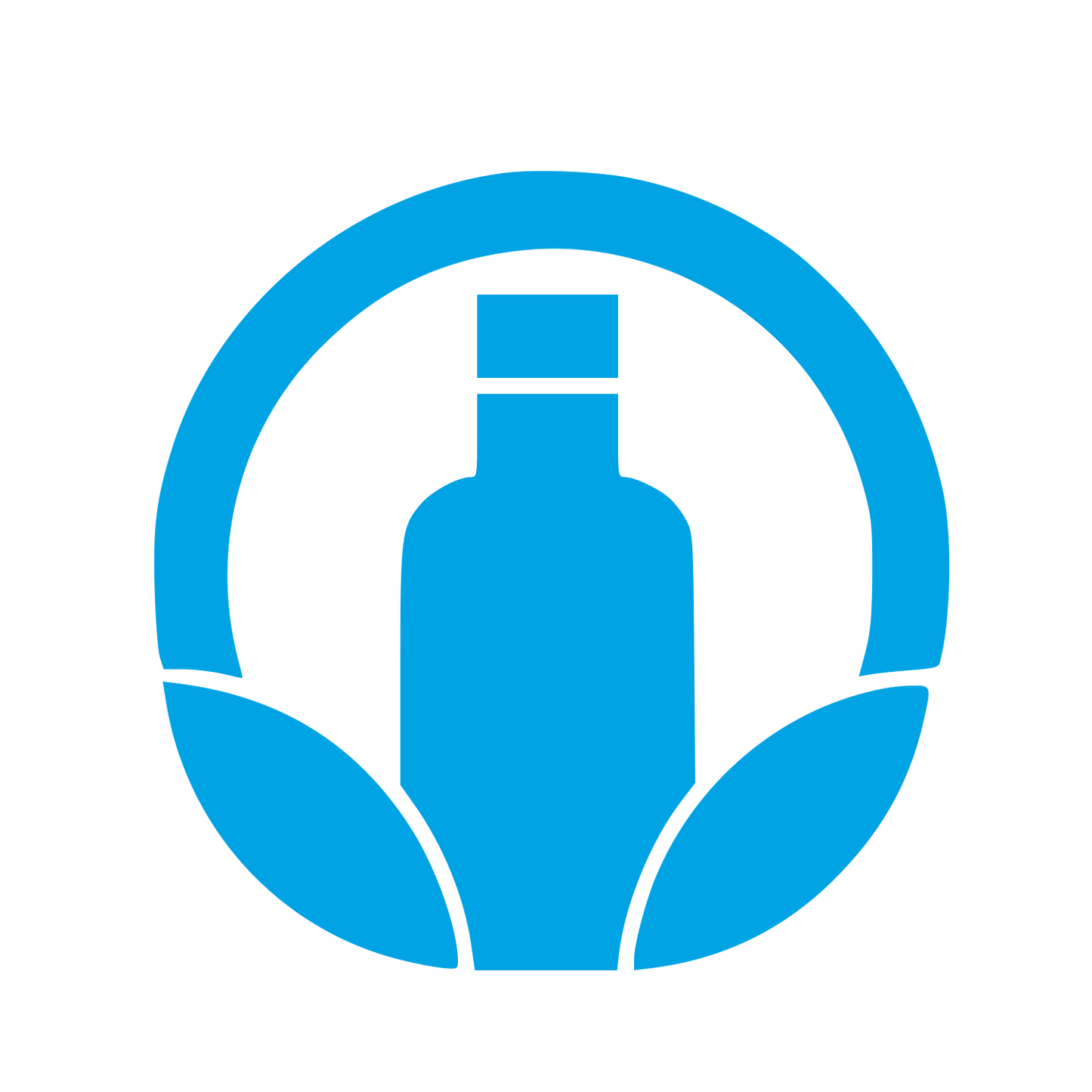 Bottle Leaf Circle Logo #00a3e4