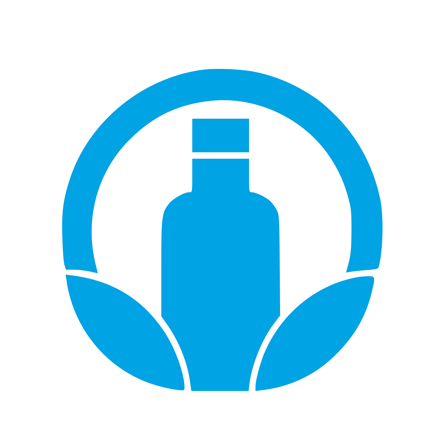 Bottle Leaf Circle Logo #00a3e4