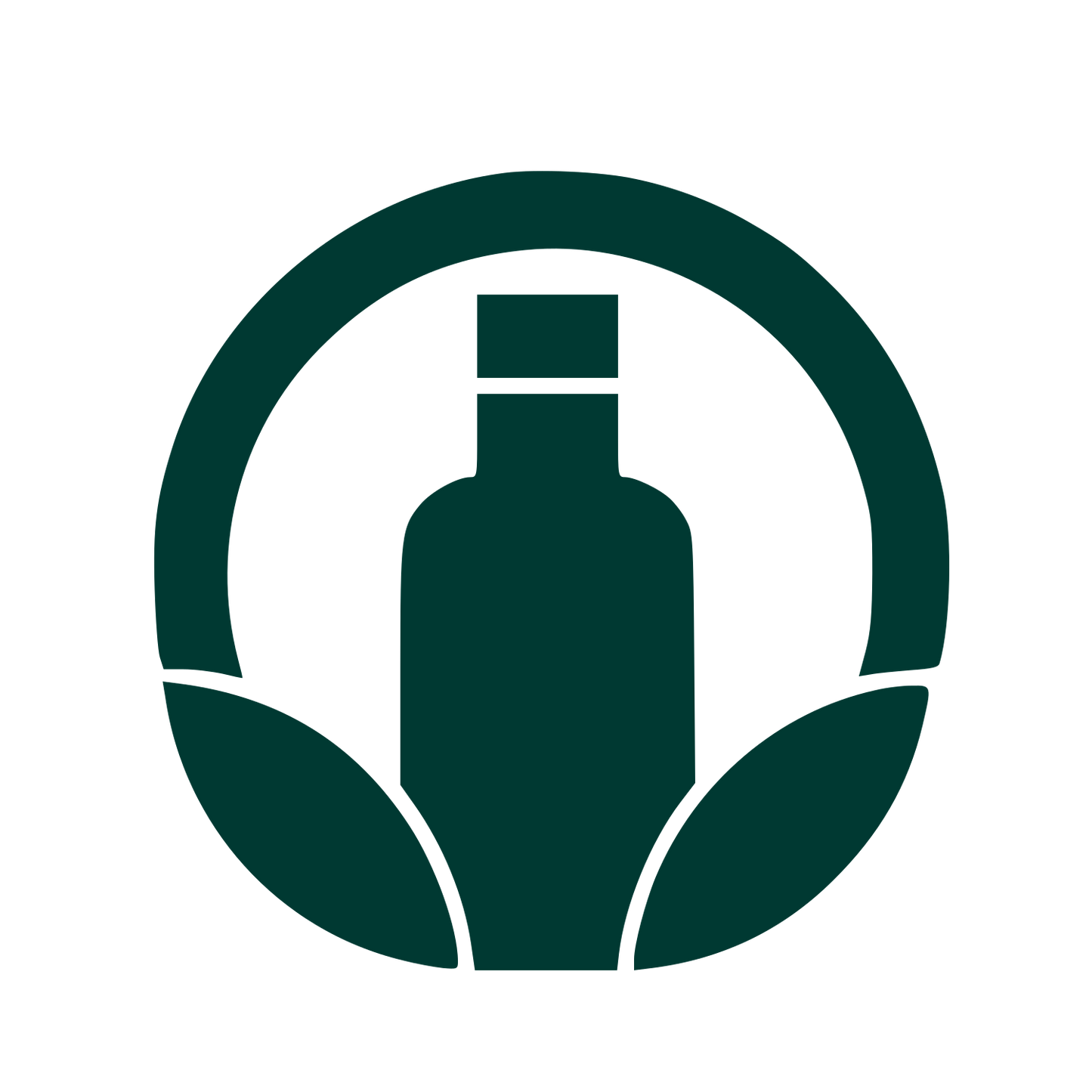 Bottle Leaf Circle Logo #003932